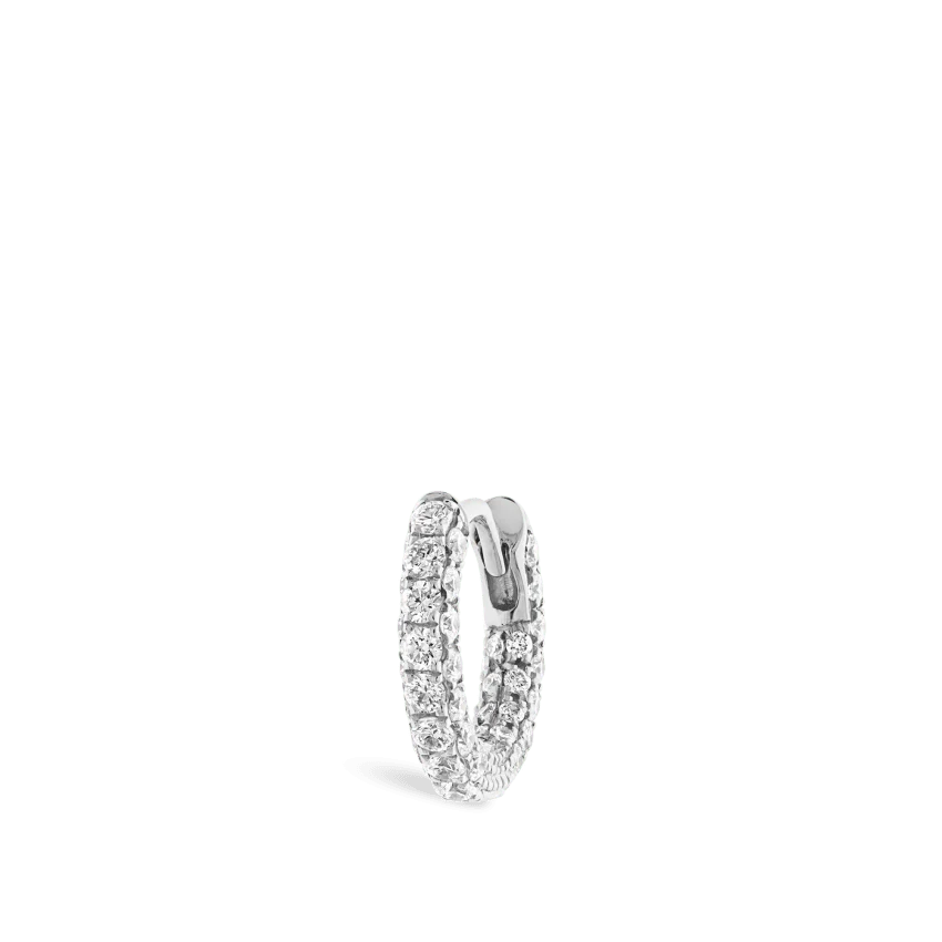 Diamond Five Row Pavé Hoop Earring (Bottom Hinge) - Image 6