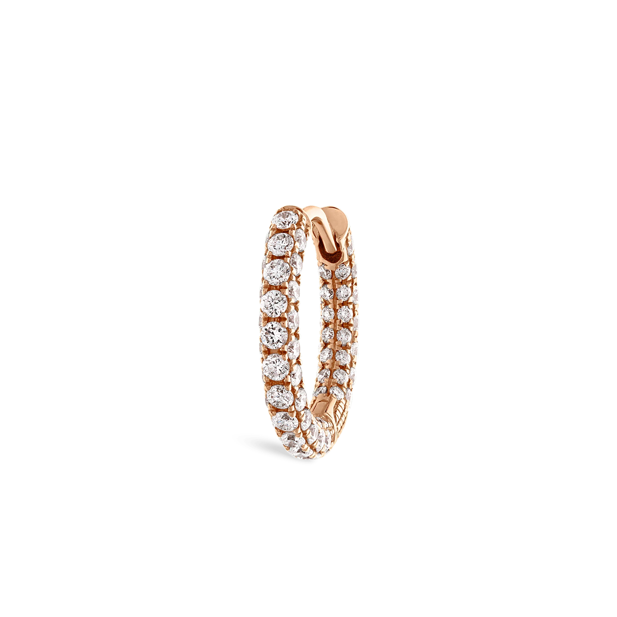 Diamond Five Row Pavé Hoop Earring (Bottom Hinge) - Image 71