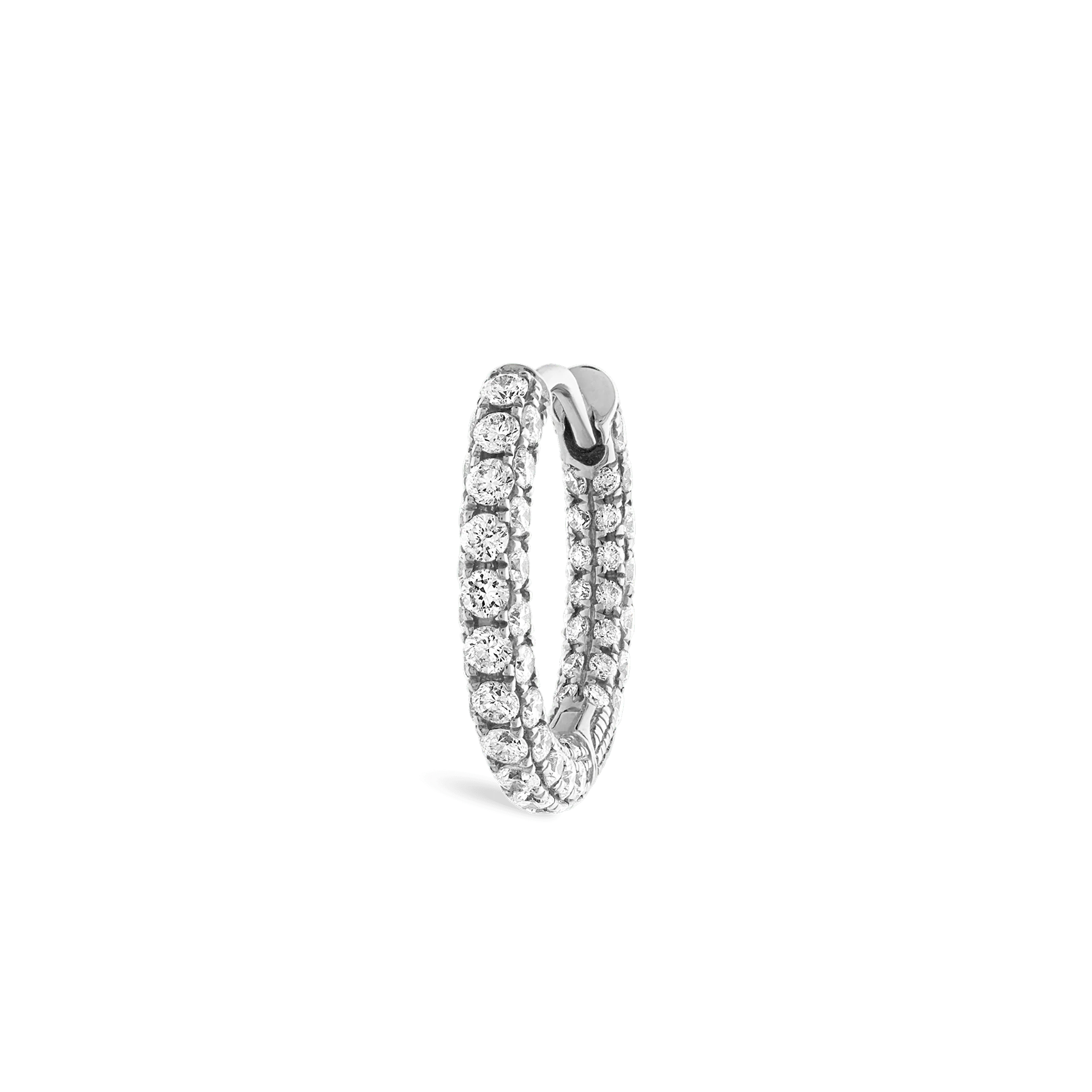 Diamond Five Row Pavé Hoop Earring (Bottom Hinge) - Image 72