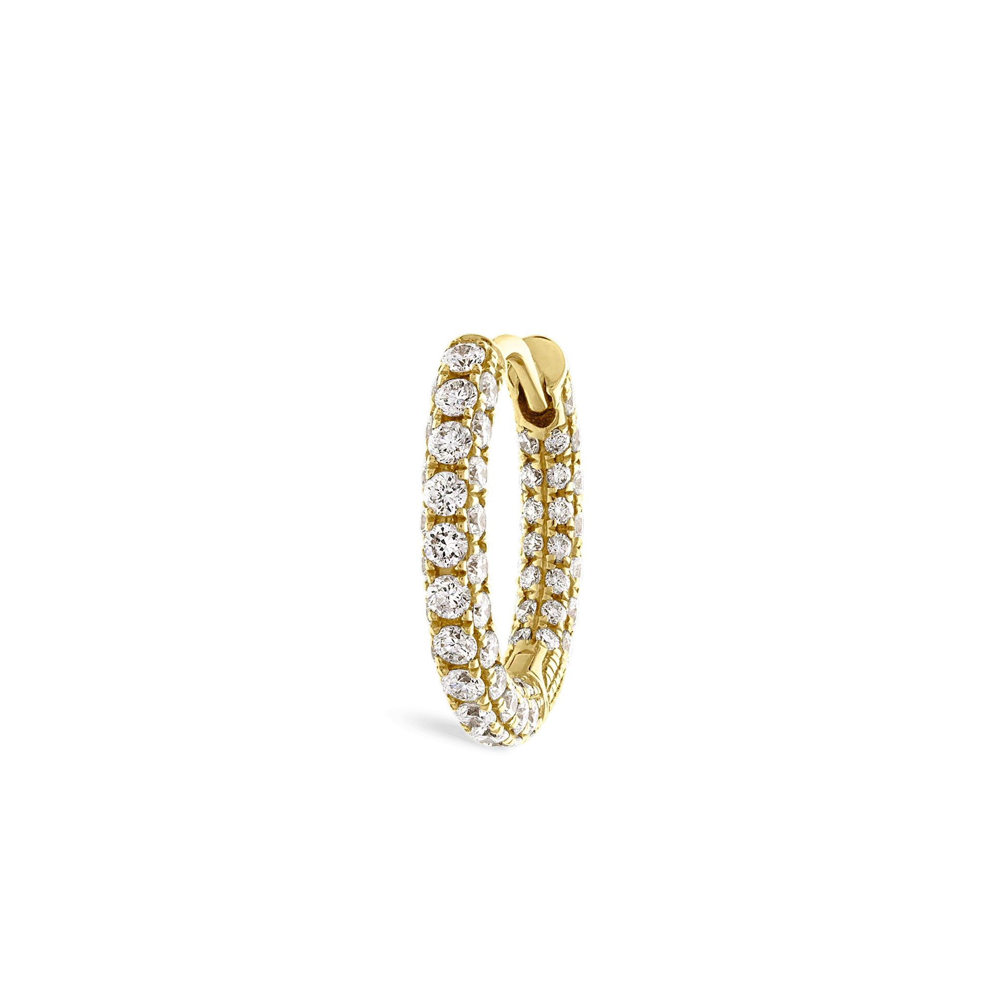 Diamond Five Row Pavé Hoop Earring (Bottom Hinge) - Image 73