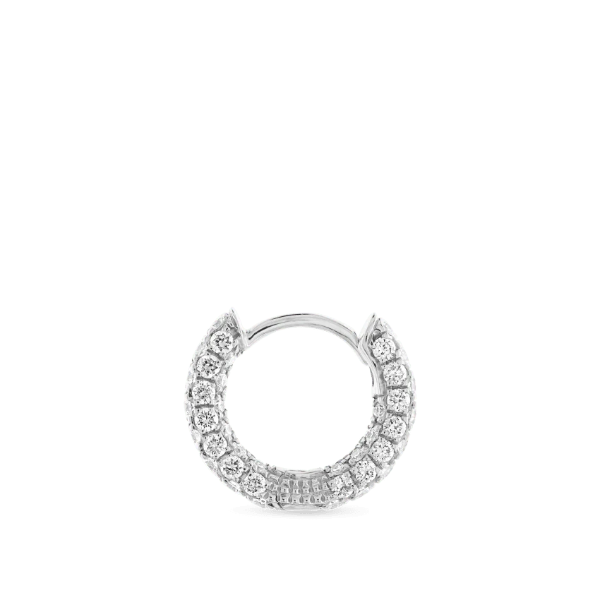 Diamond Five Row Pavé Hoop Earring (Bottom Hinge) - Image 9