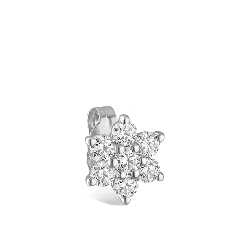 Diamond Flower Stud Earring - Image 11