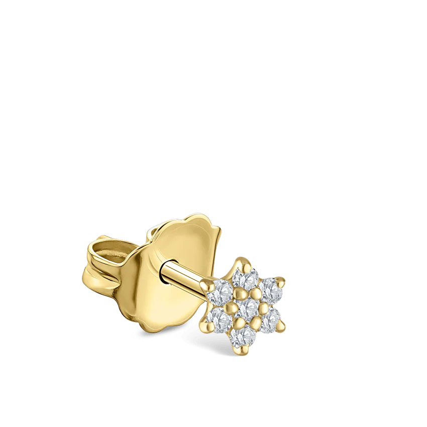 Diamond Flower Stud Earring - Image 14
