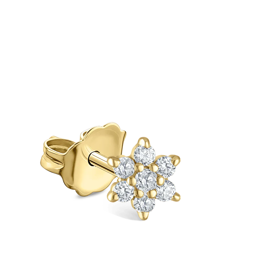 Diamond Flower Stud Earring - Image 17