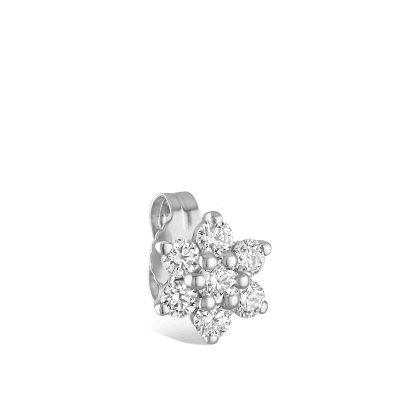 Diamond Flower Stud Earring - Image 8