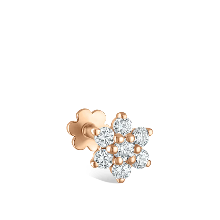 Diamond Flower Threaded Stud Earring - Image 54