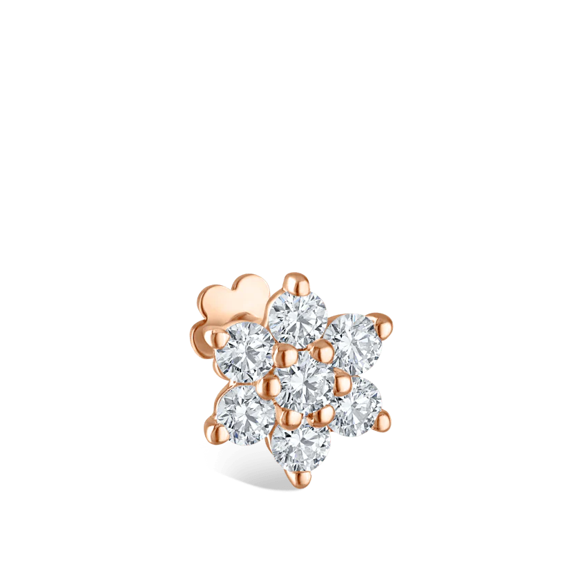 Diamond Flower Threaded Stud Earring - Image 59