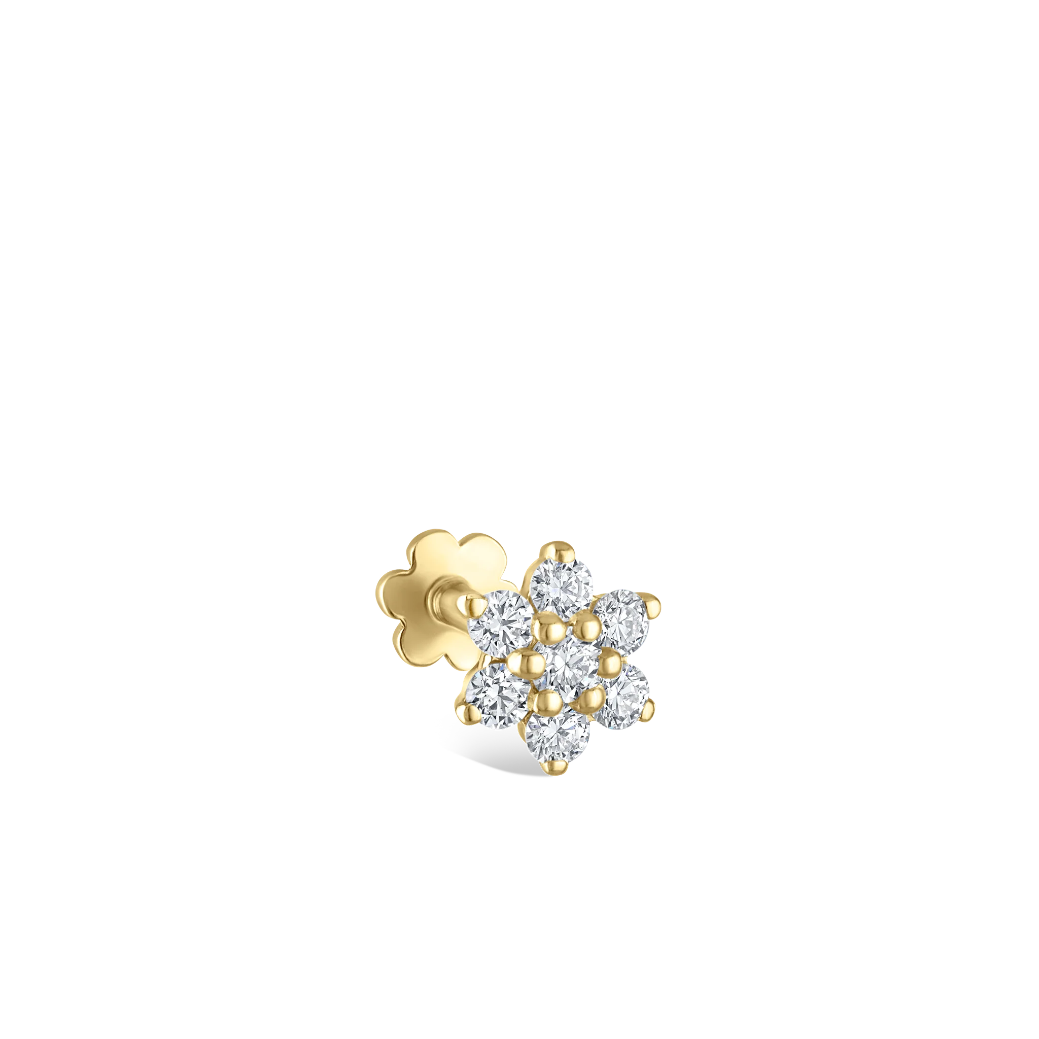 Diamond Flower Threaded Stud Earring - Image 71