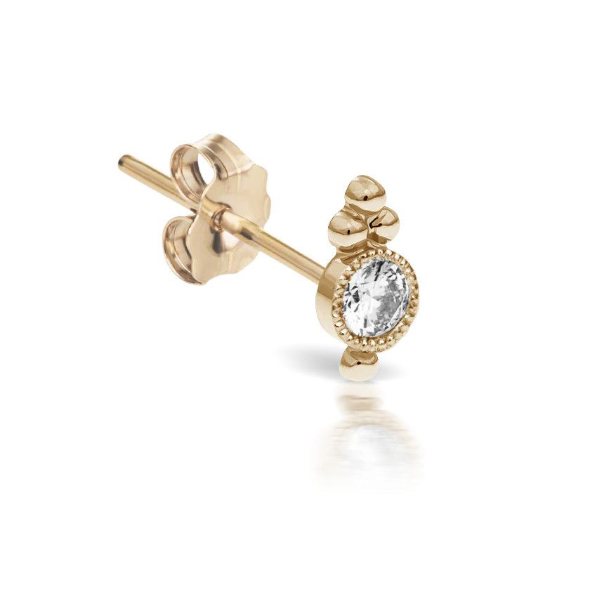 Diamond Four Ball Trinity Stud Earring - Image 4