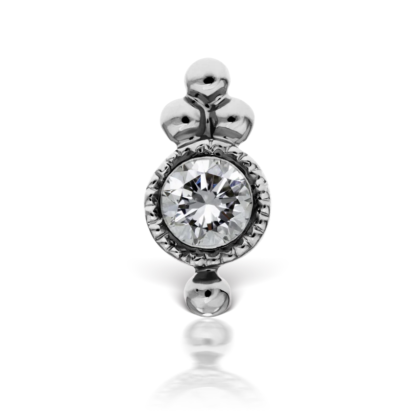 Diamond Four Ball Trinity Threaded Stud Earring - Image 3