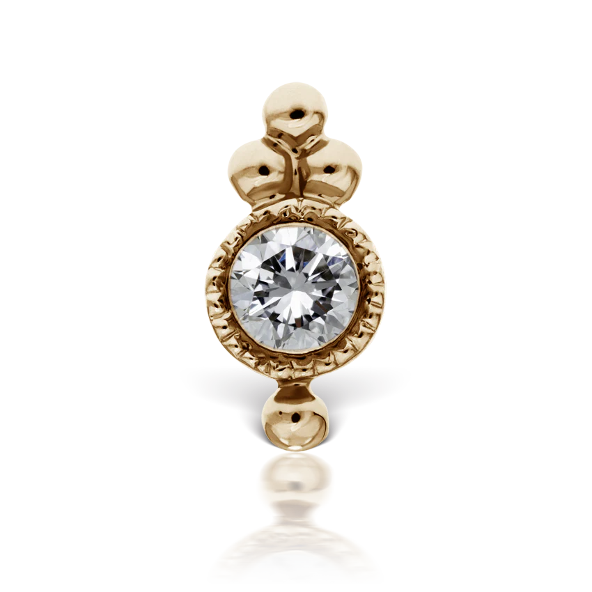 Diamond Four Ball Trinity Threaded Stud Earring - Image 6
