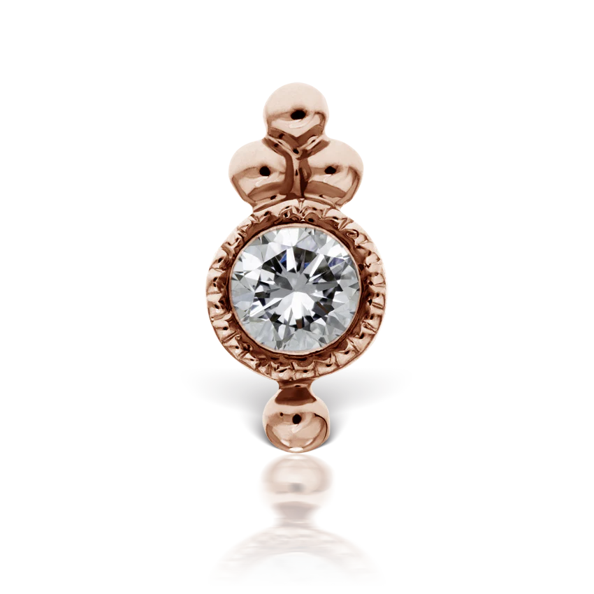 Diamond Four Ball Trinity Threaded Stud Earring - Image 8