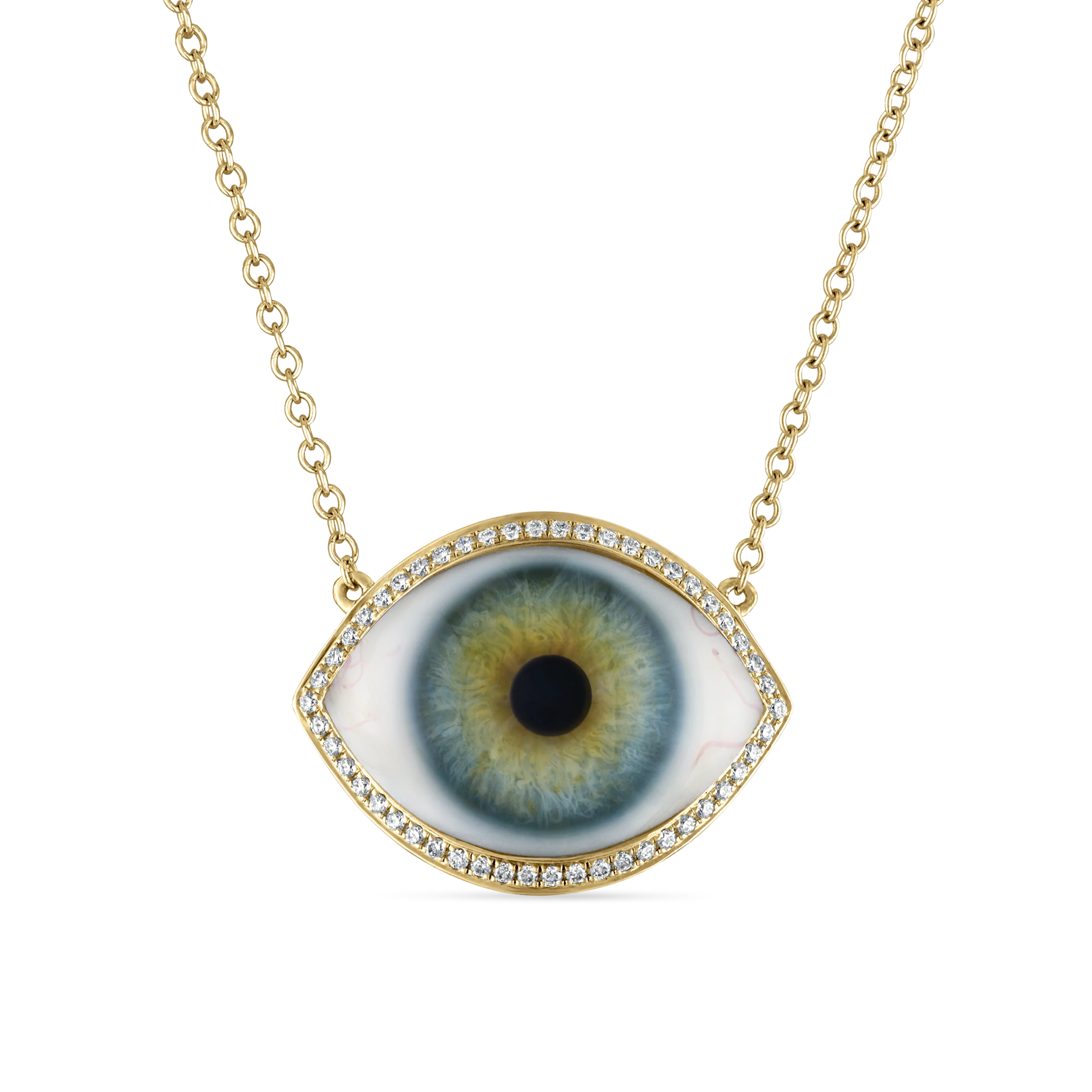Diamond Halo Eye Necklace - Image 10