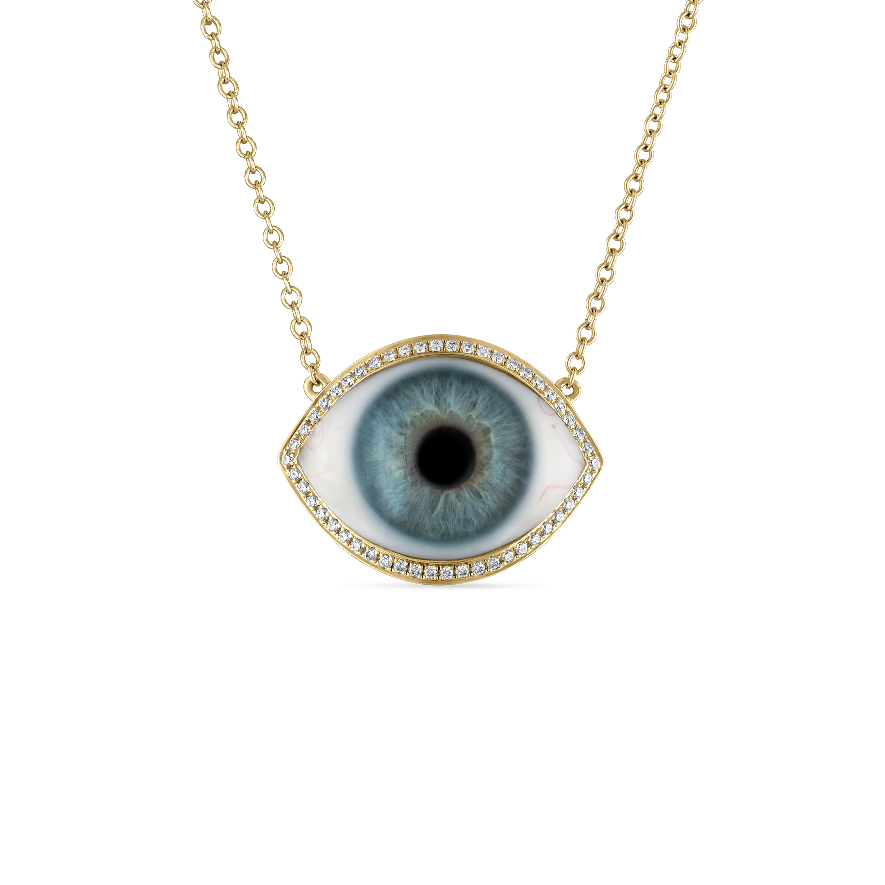 Diamond Halo Eye Necklace - Image 11