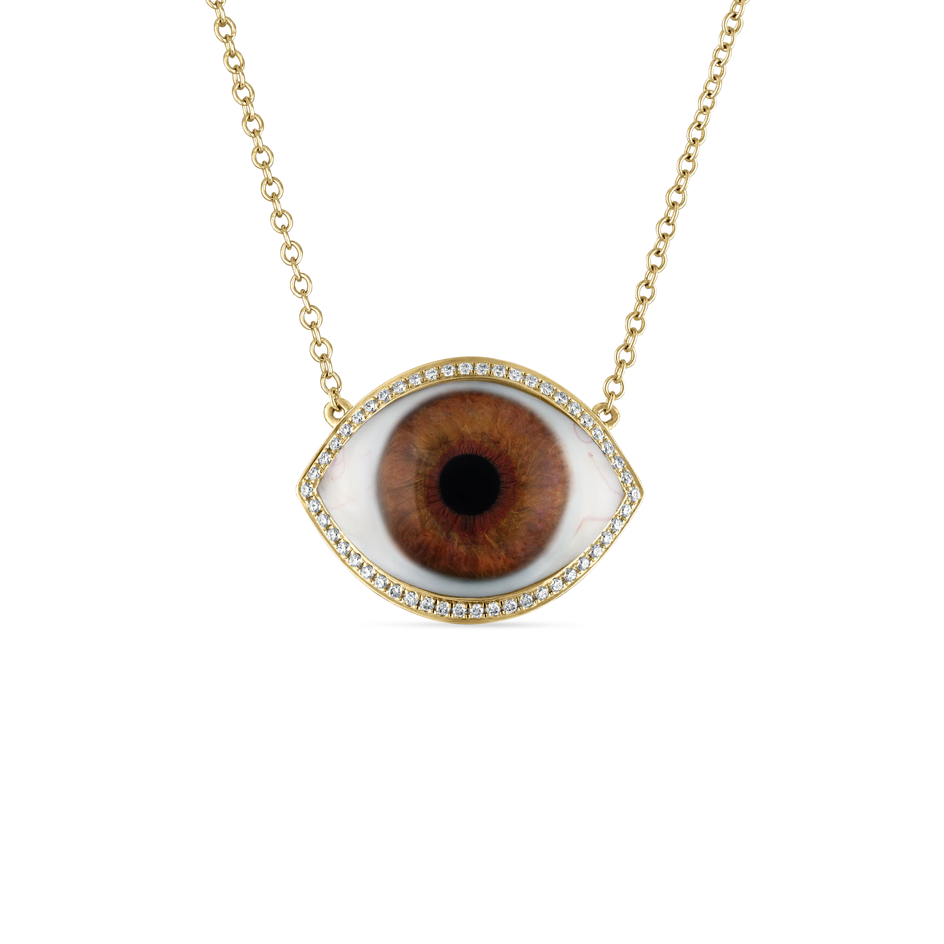 Diamond Halo Eye Necklace - Image 12
