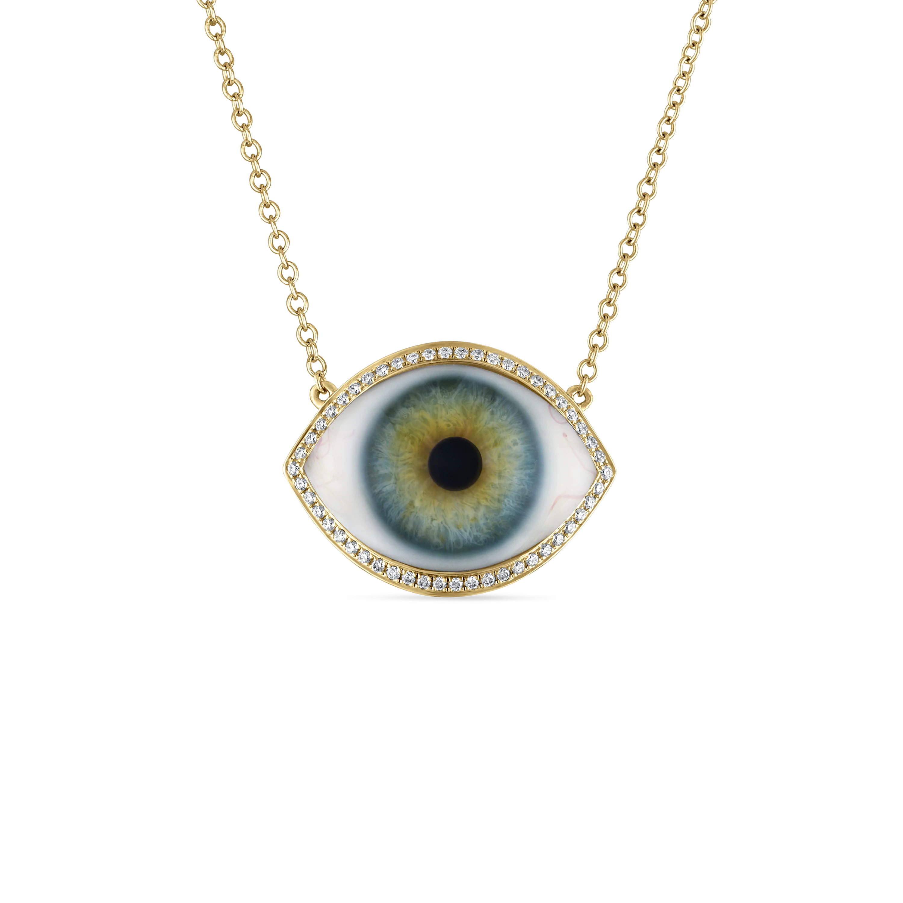 Diamond Halo Eye Necklace - Image 13