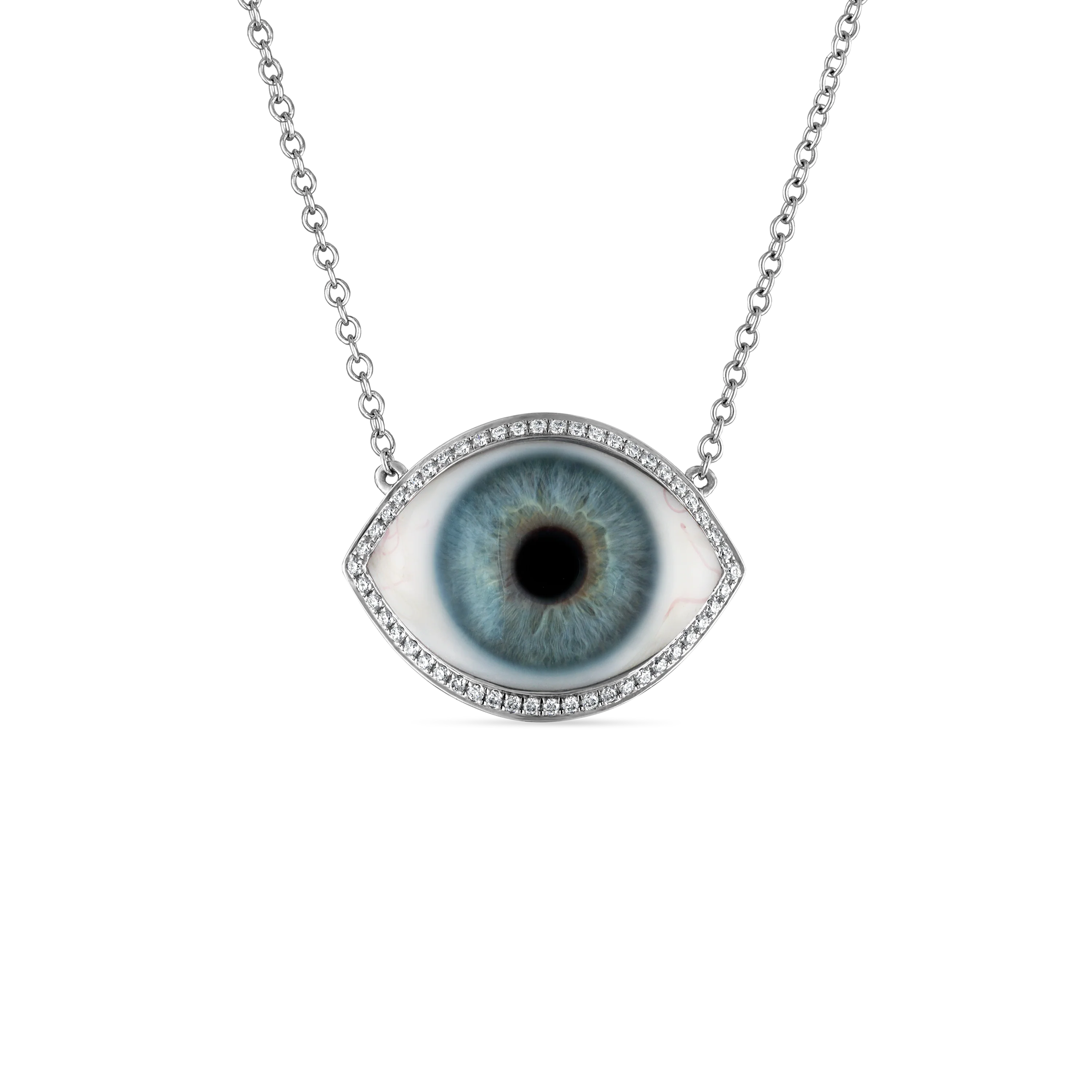 Diamond Halo Eye Necklace - Image 14