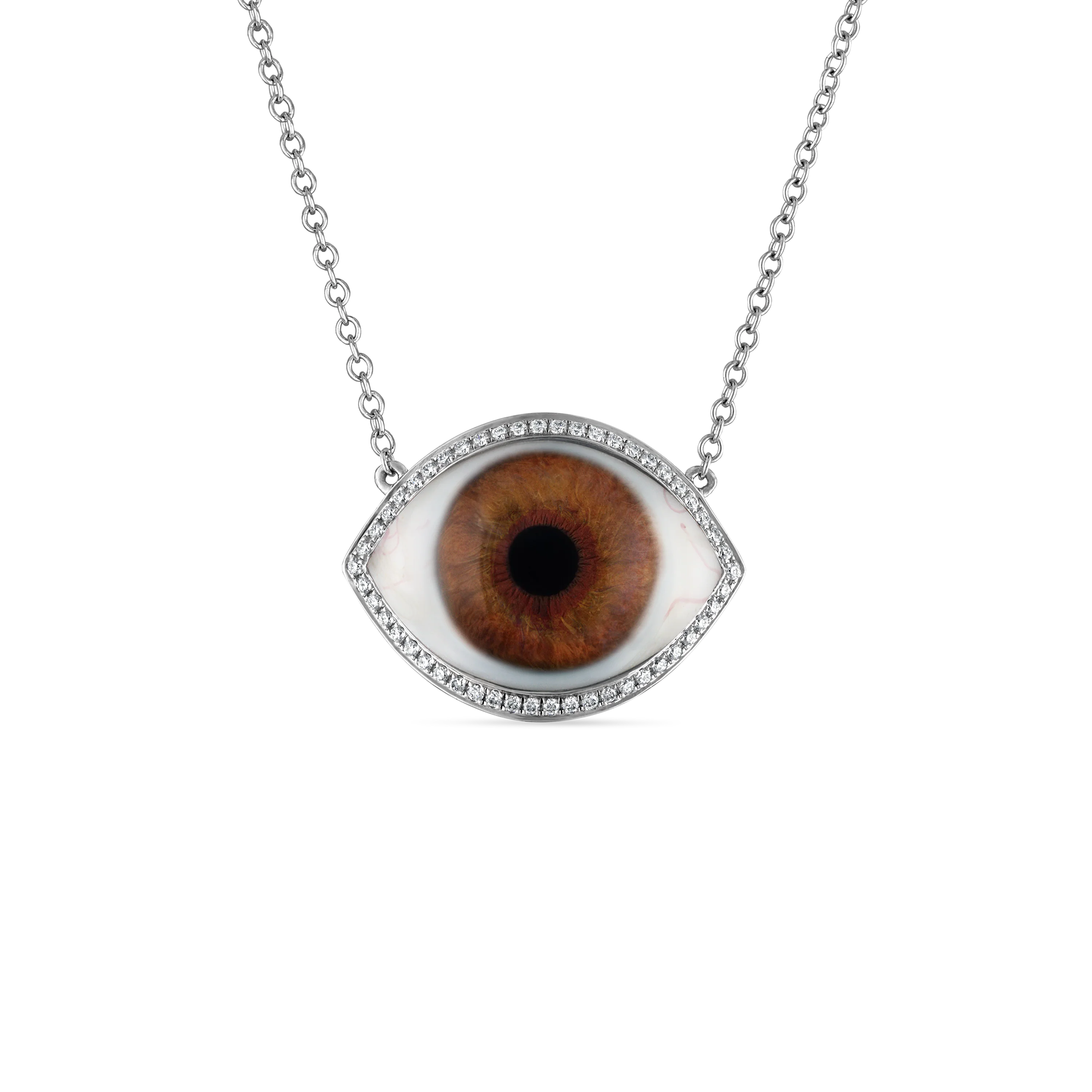 Diamond Halo Eye Necklace - Image 15