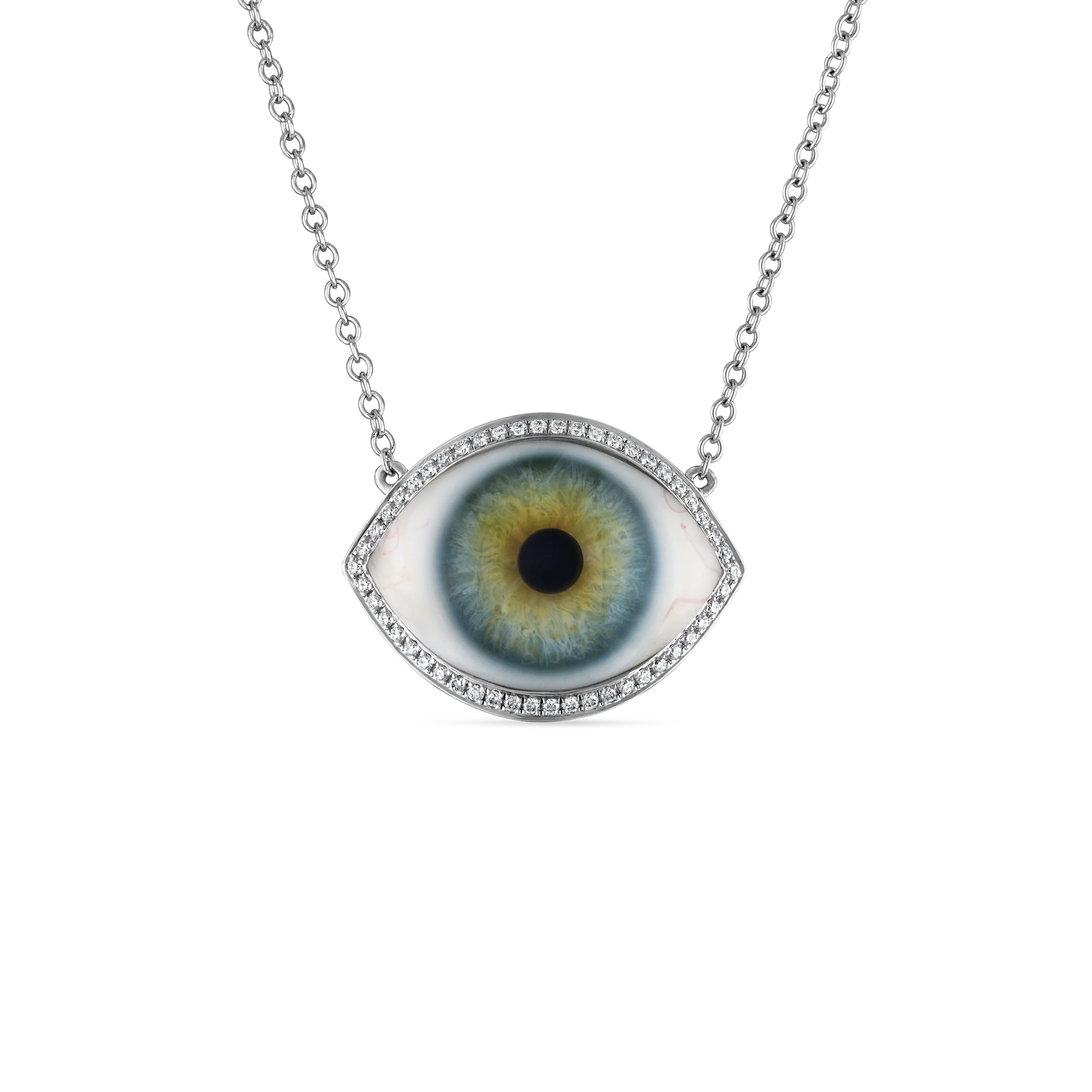 Diamond Halo Eye Necklace - Image 16