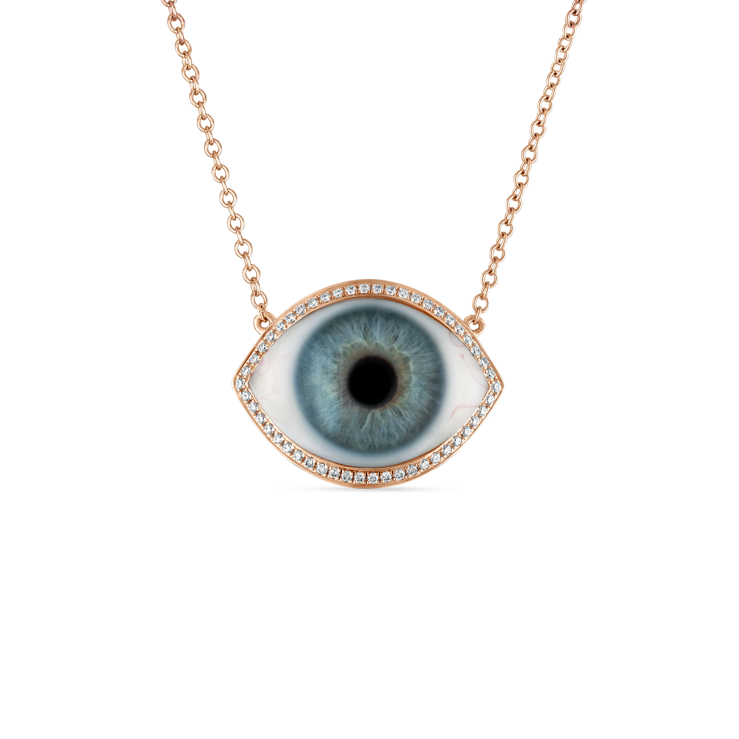 Diamond Halo Eye Necklace - Image 17