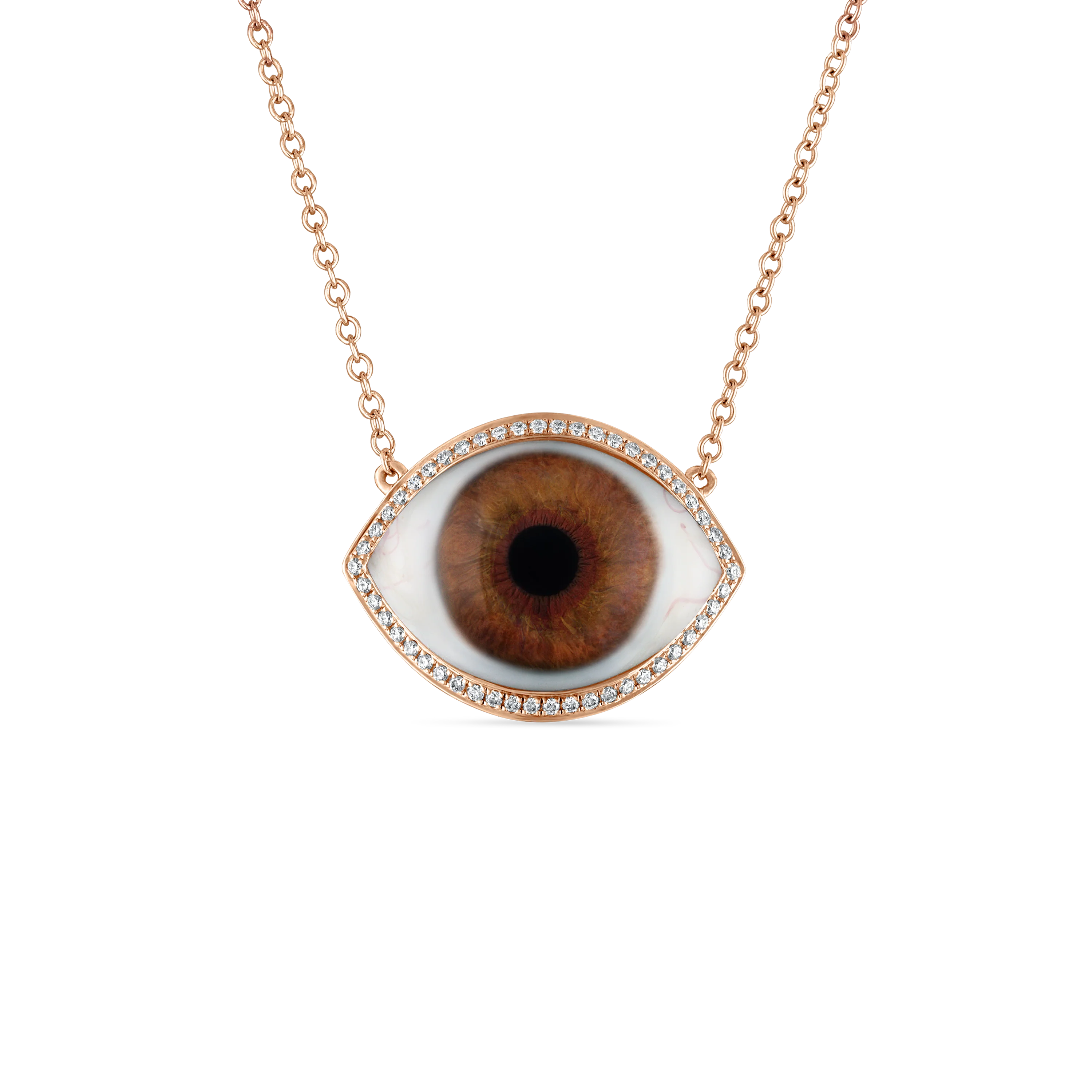 Diamond Halo Eye Necklace - Image 18
