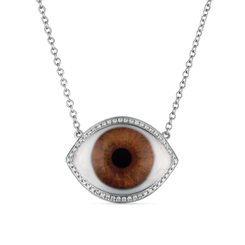 Diamond Halo Eye Necklace - Image 3