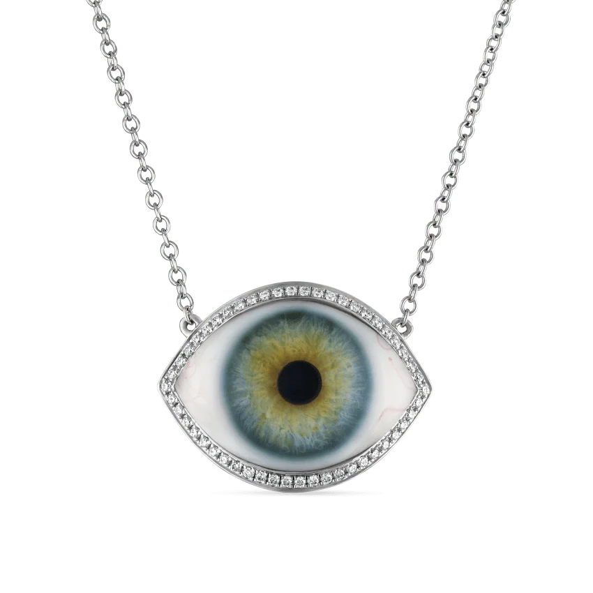Diamond Halo Eye Necklace - Image 4