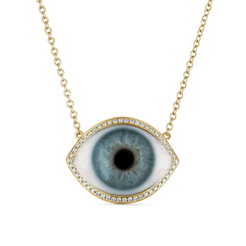 Diamond Halo Eye Necklace - Image 5