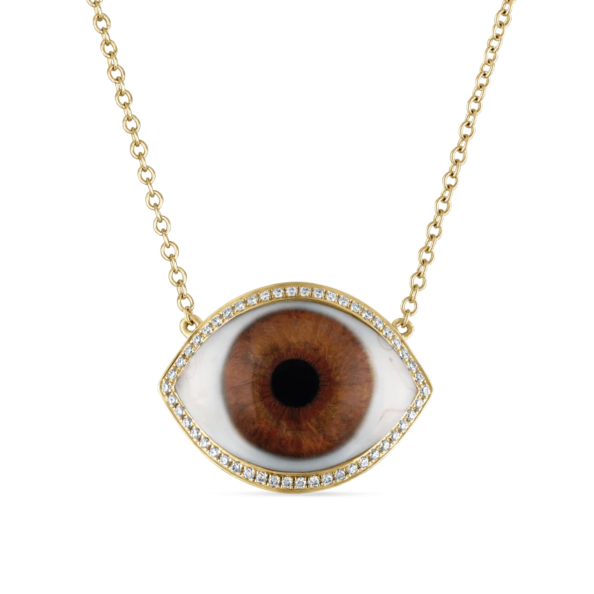 Diamond Halo Eye Necklace - Image 6