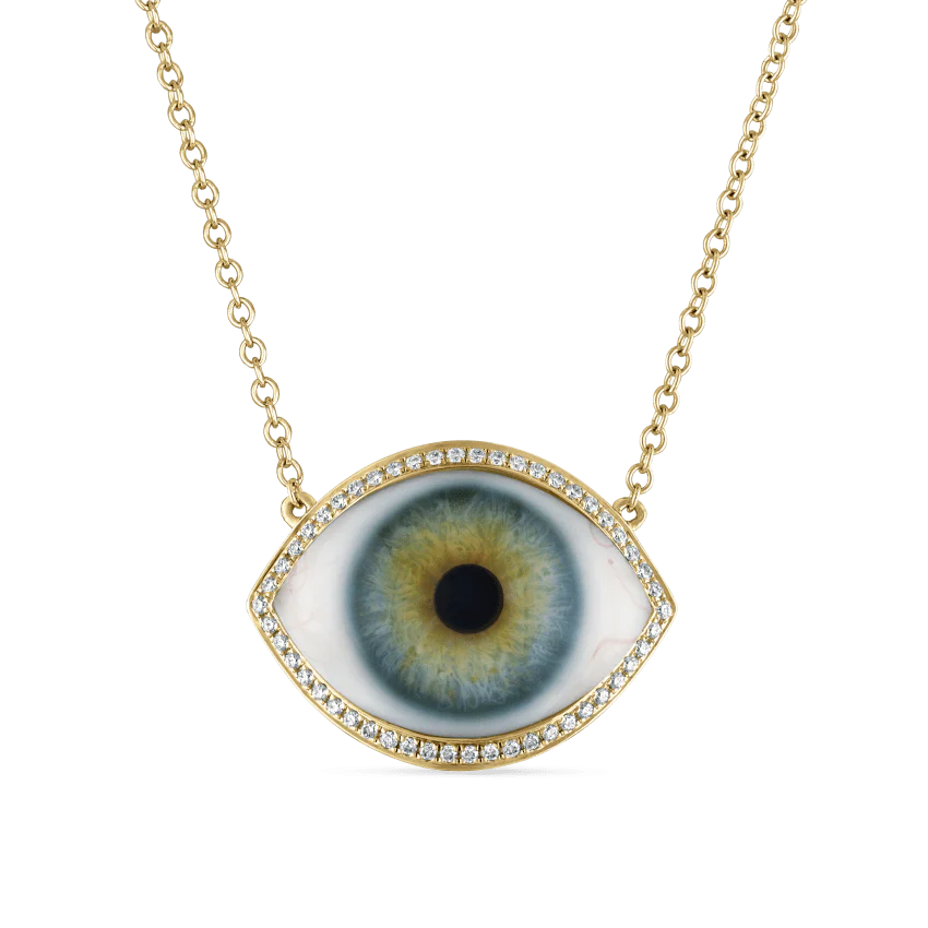 Diamond Halo Eye Necklace - Image 7