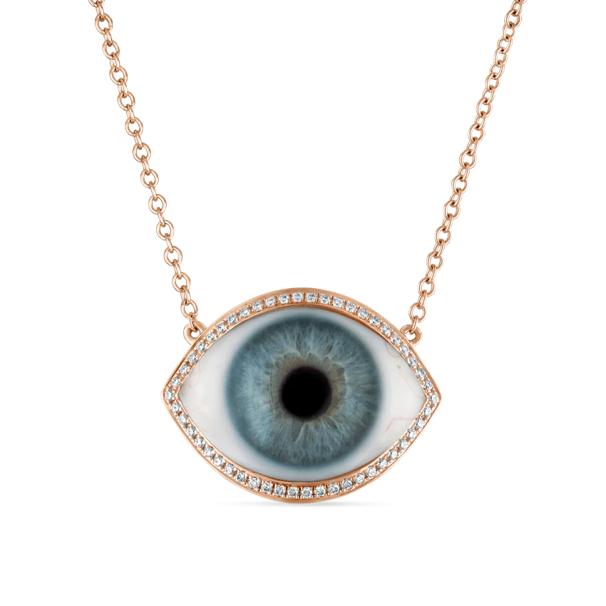 Diamond Halo Eye Necklace - Image 8