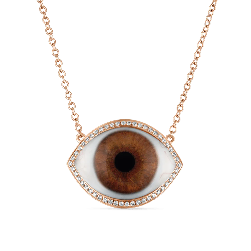 Diamond Halo Eye Necklace - Image 9