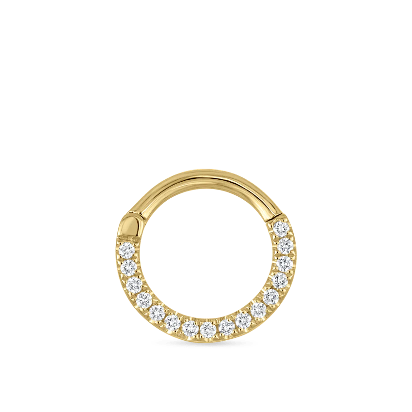 Diamond Horizontal Eternity Hoop Earring - Image 10