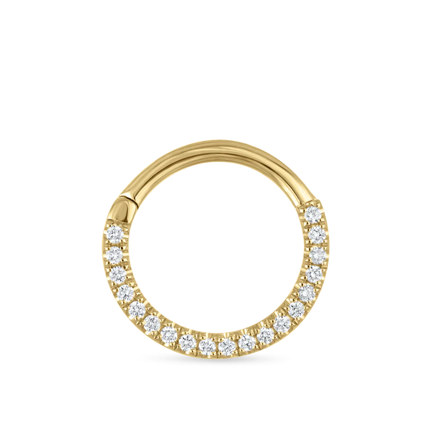 Diamond Horizontal Eternity Hoop Earring - Image 13