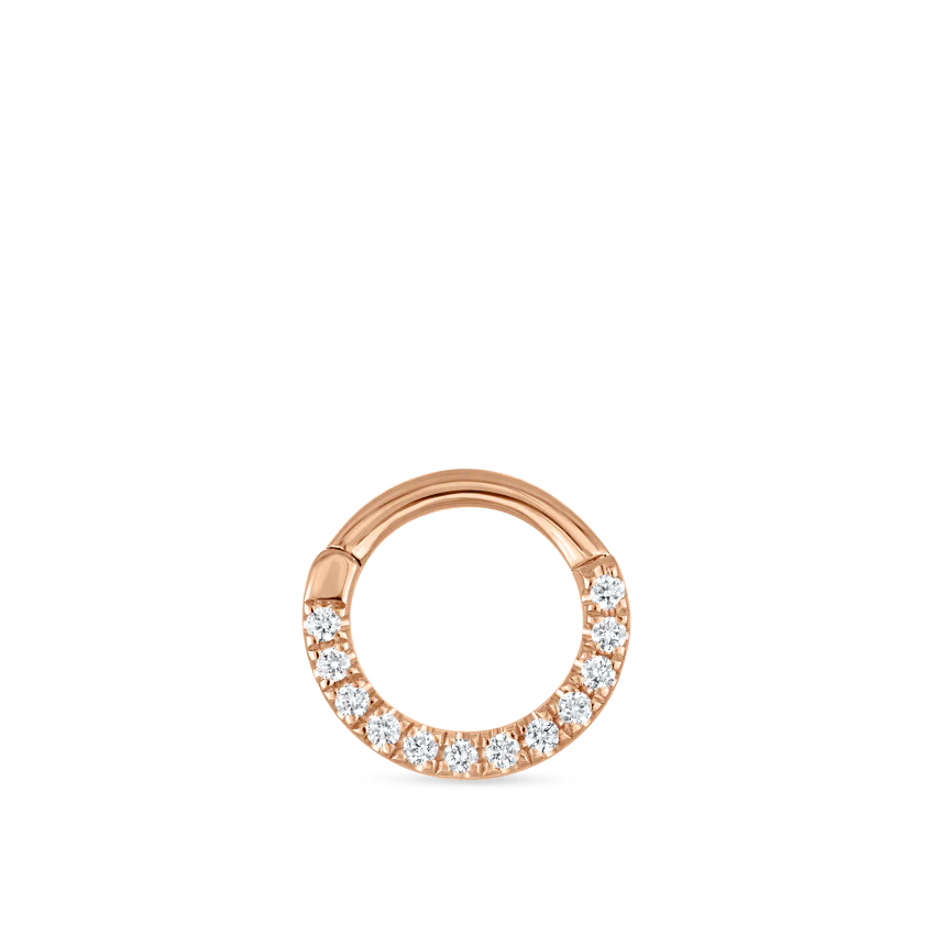 Diamond Horizontal Eternity Hoop Earring - Image 15