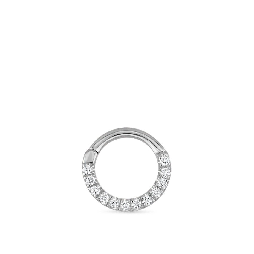 Diamond Horizontal Eternity Hoop Earring - Image 2