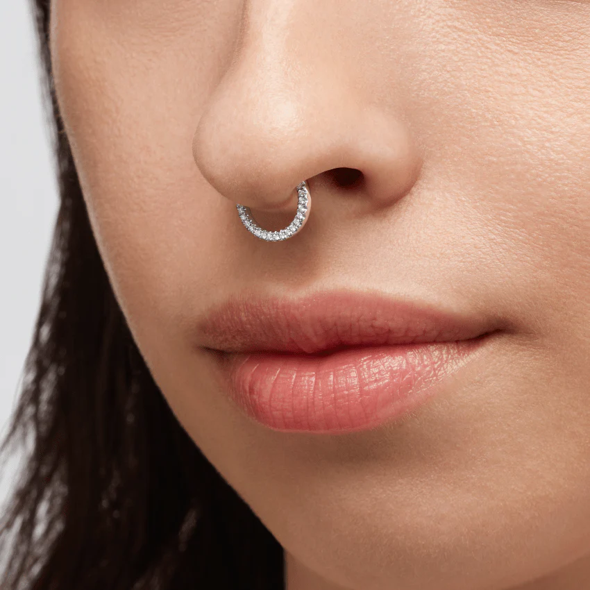Diamond Horizontal Eternity Hoop Earring - Image 20