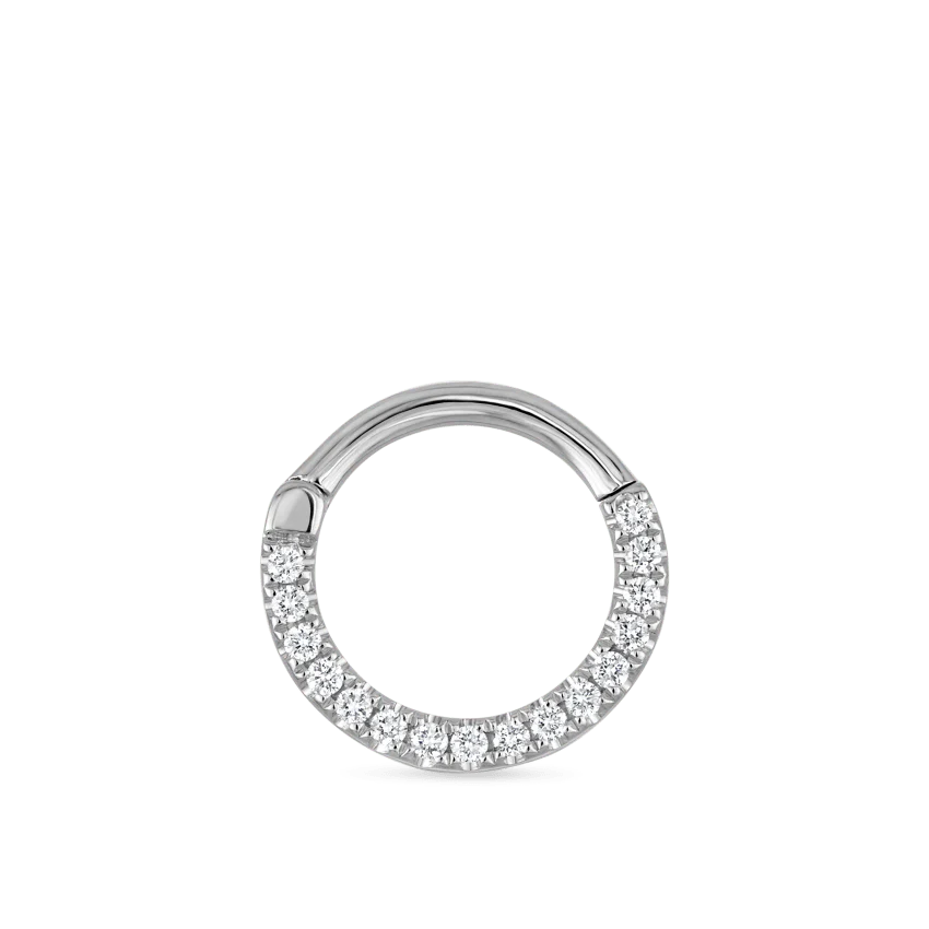 Diamond Horizontal Eternity Hoop Earring - Image 3