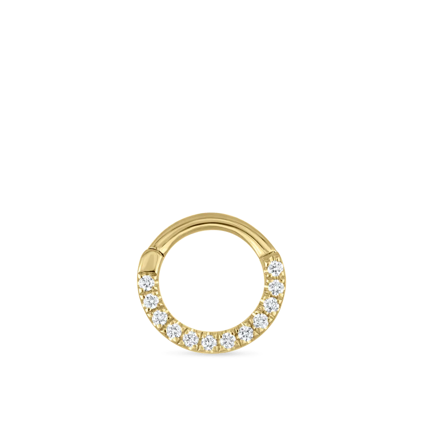 Diamond Horizontal Eternity Hoop Earring - Image 9