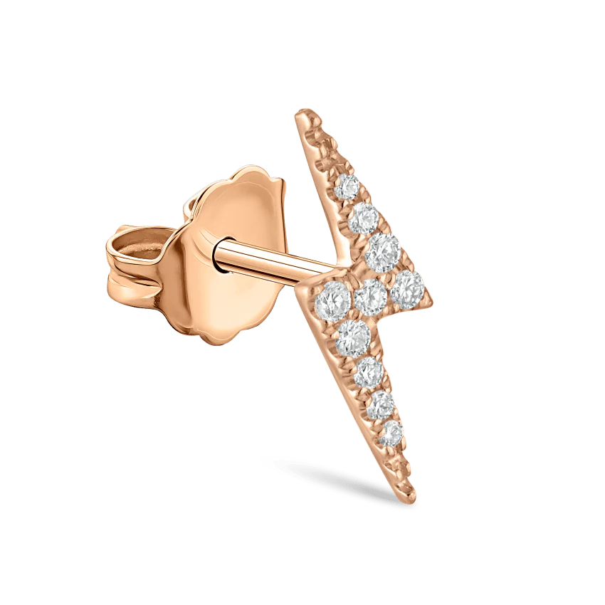 Diamond Lightning Bolt Stud Earring - Image 10