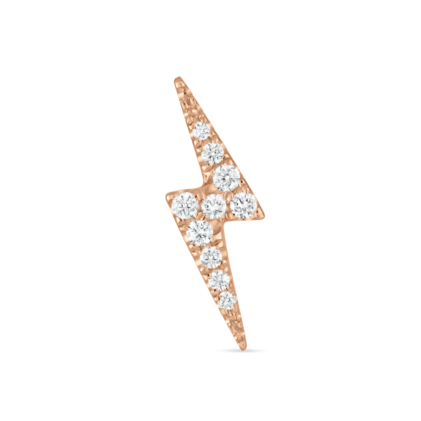 Diamond Lightning Bolt Stud Earring - Image 13