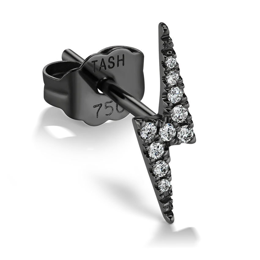 Diamond Lightning Bolt Stud Earring - Image 14