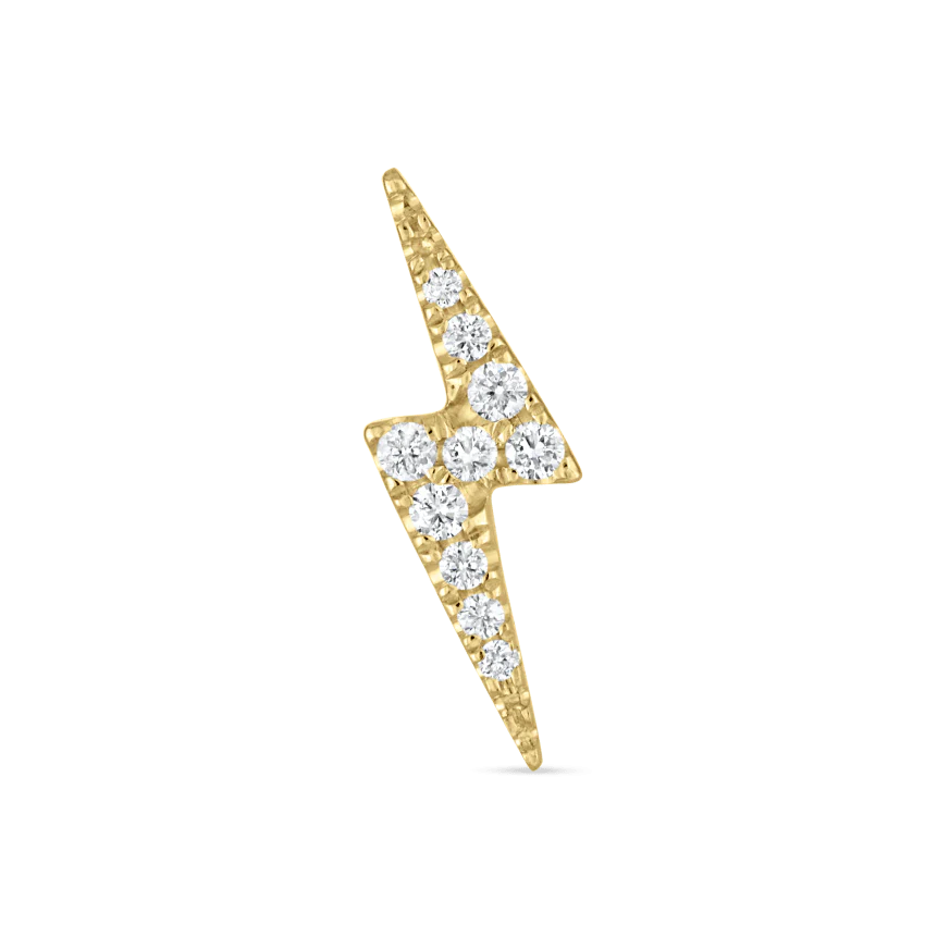Diamond Lightning Bolt Stud Earring - Image 9