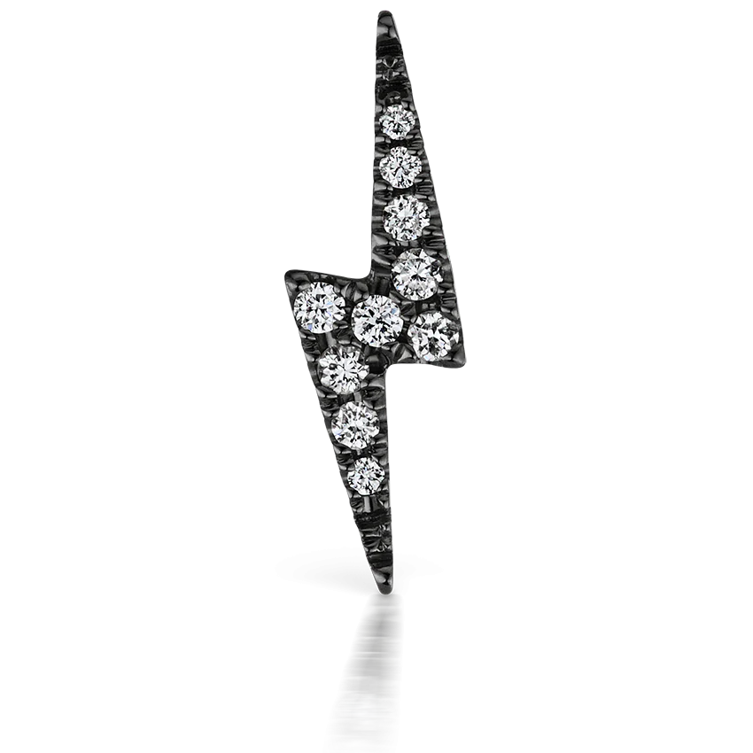 Diamond Lightning Bolt Threaded Stud Earring - Image 27