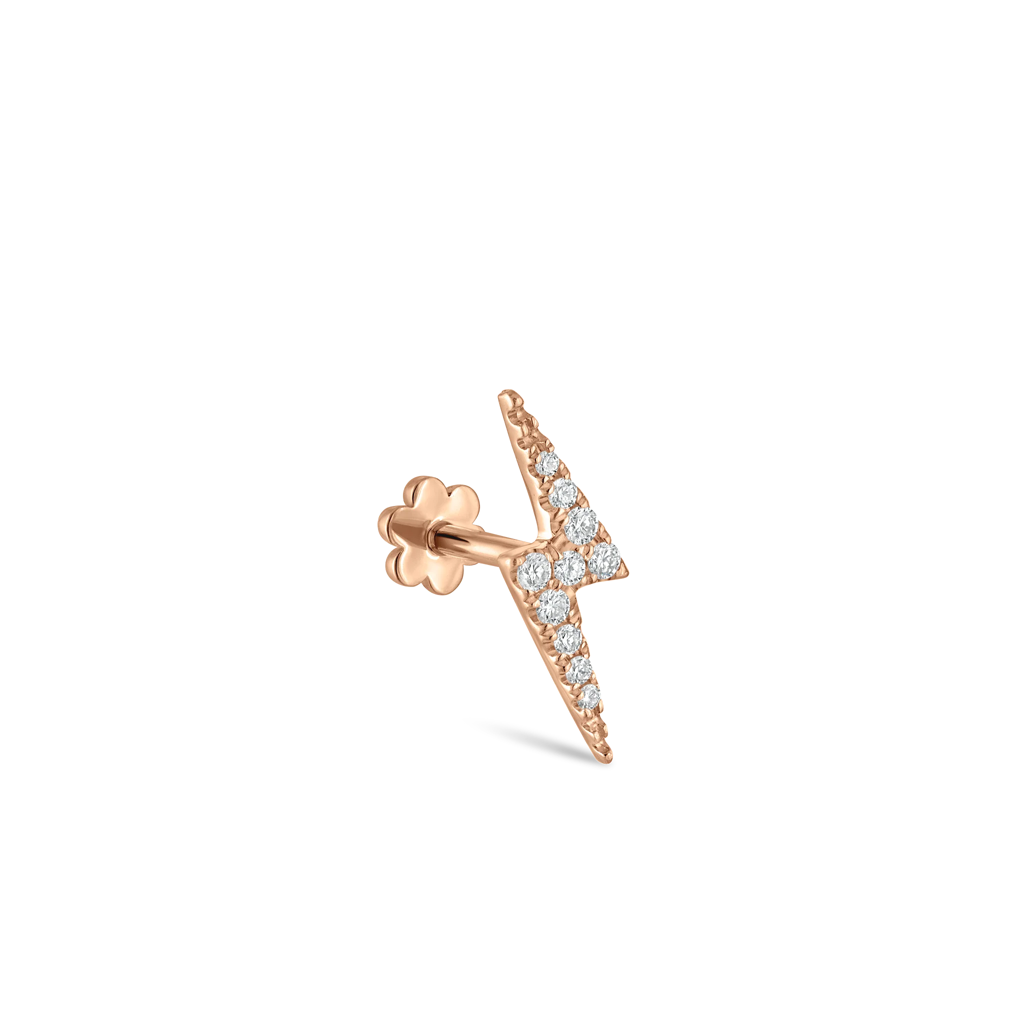 Diamond Lightning Bolt Threaded Stud Earring - Image 33