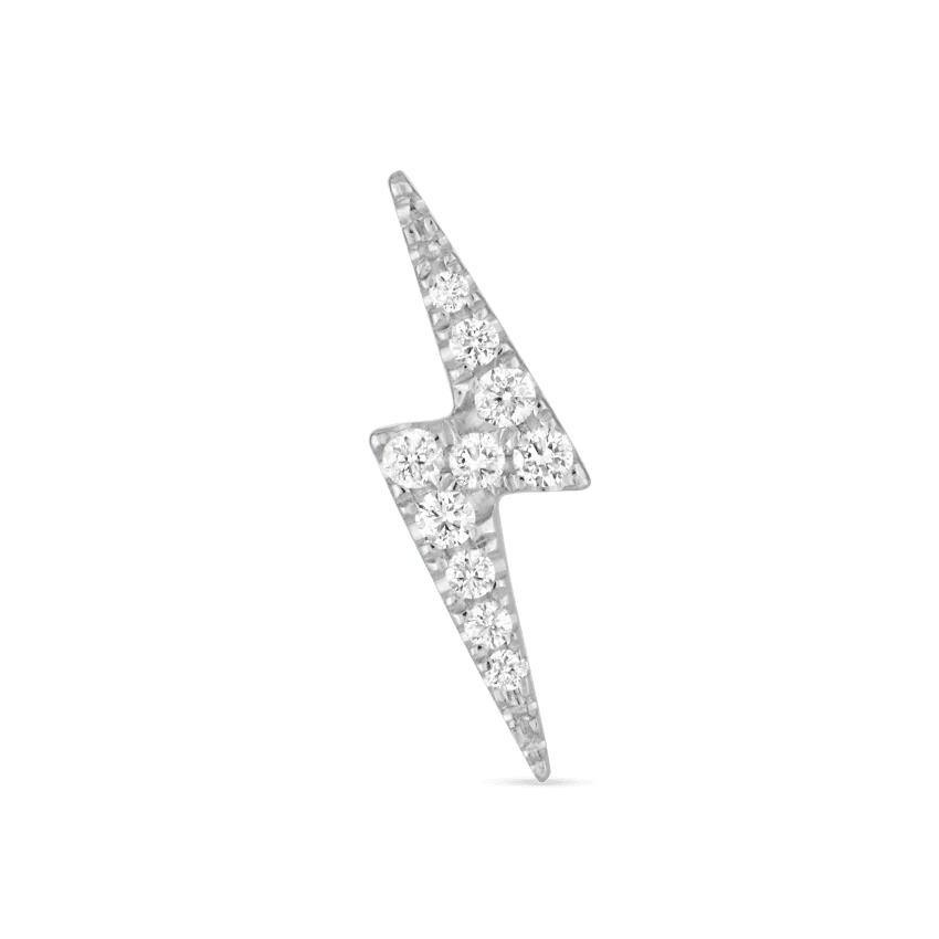 Diamond Lightning Bolt Threaded Stud Earring - Image 9