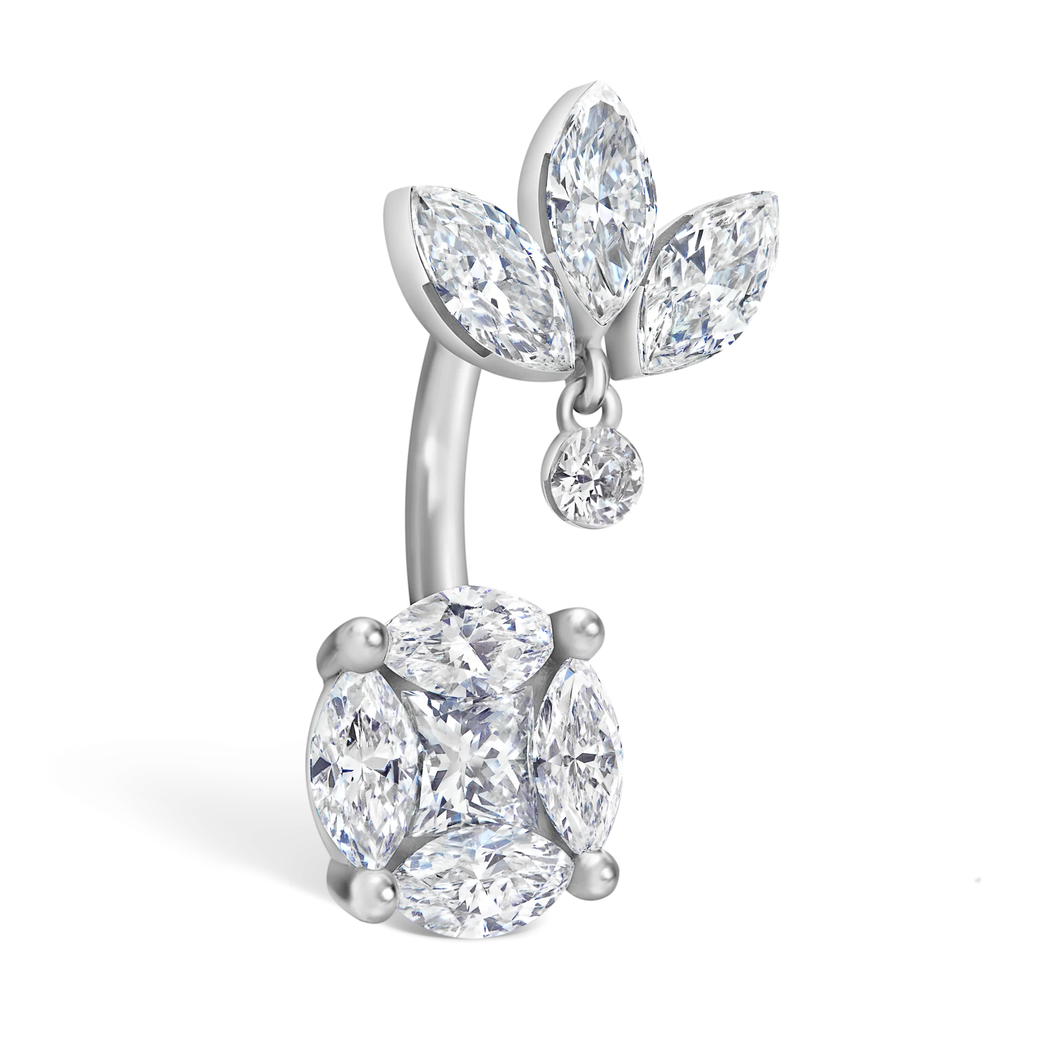 Diamond Lotus and Cluster Navel Barbell - Image 22
