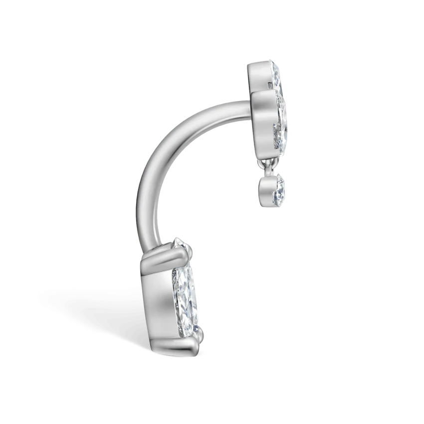 Diamond Lotus and Cluster Navel Barbell - Image 4