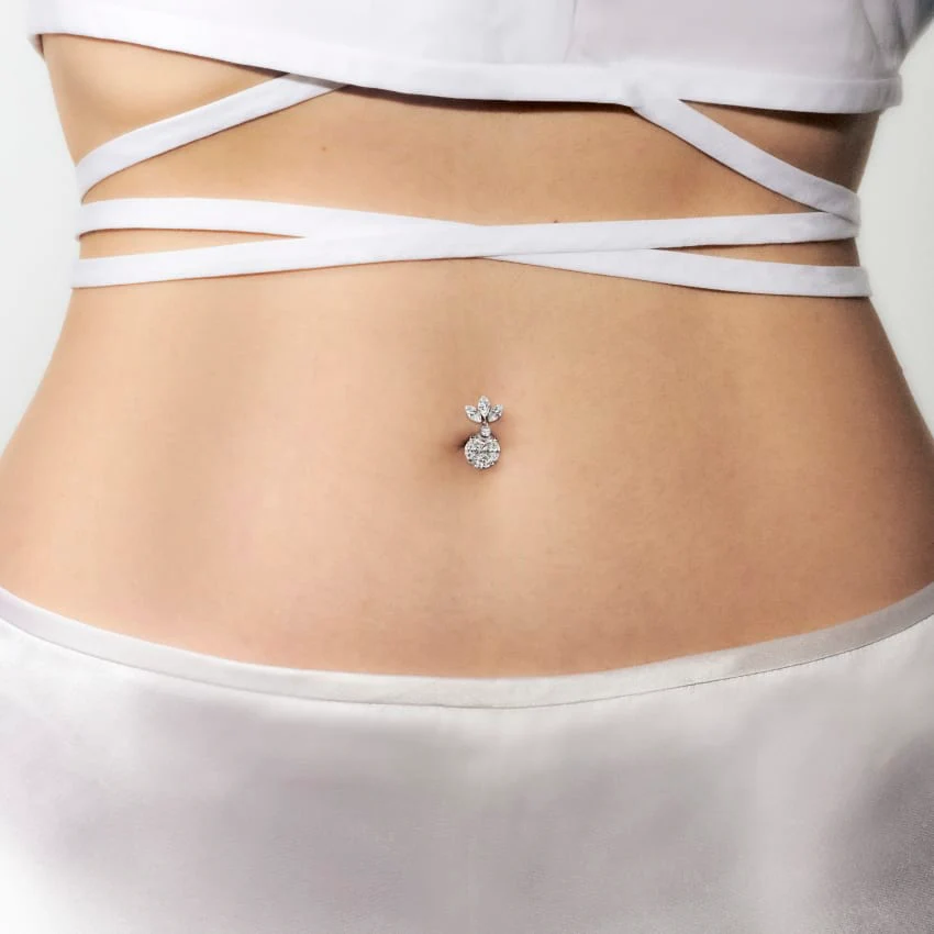 Diamond Lotus and Cluster Navel Barbell - Image 5