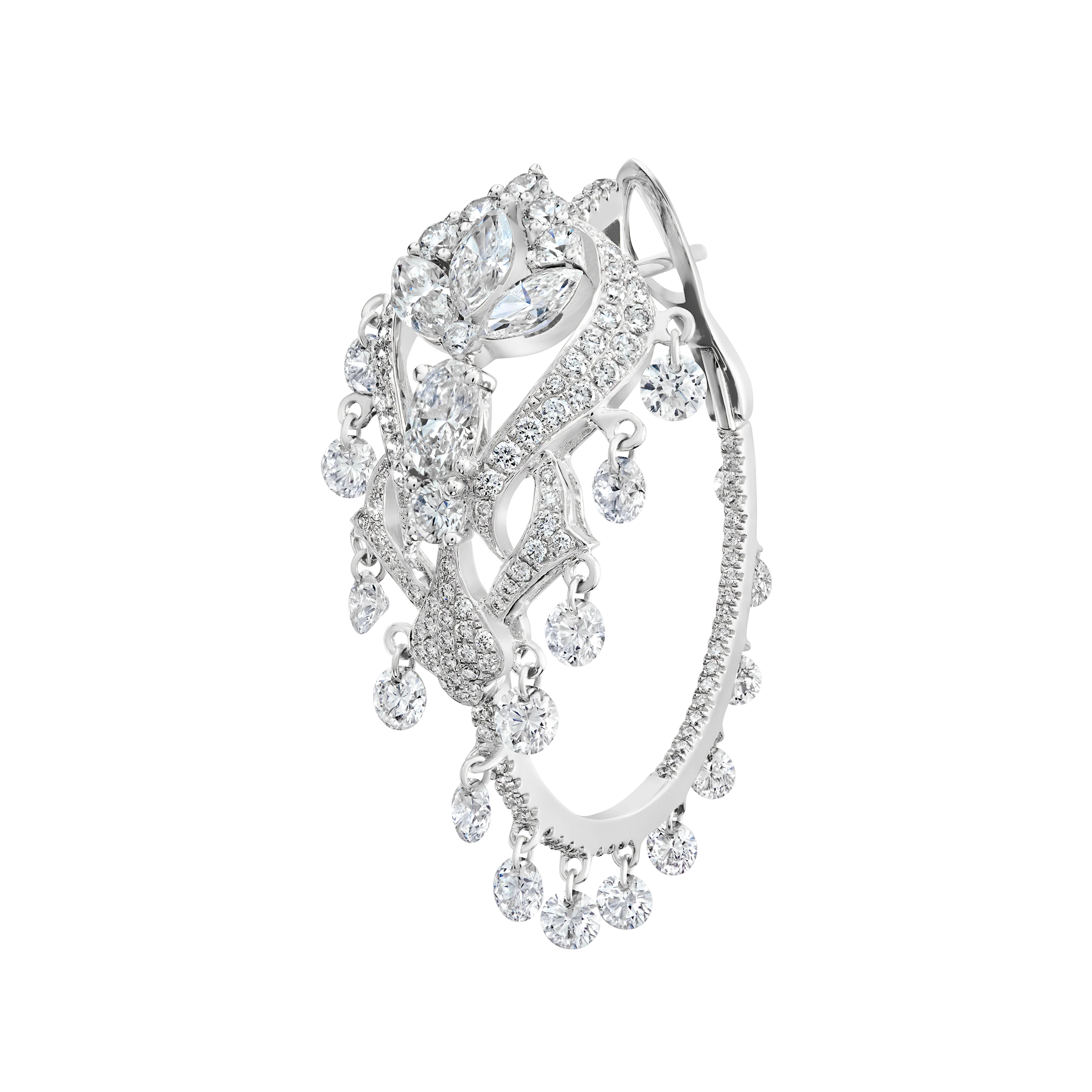 Diamond Lotus Cascade Hoop - Image 15